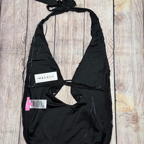 Edikted Beaded Chiffon Backless Top - Picture 8 of 9